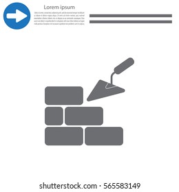 Vector icons brickwork and building trowel