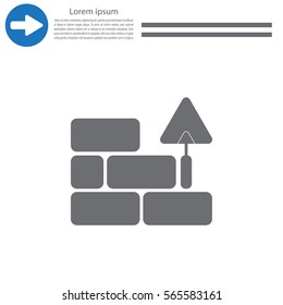 Vector icons brickwork and building trowel