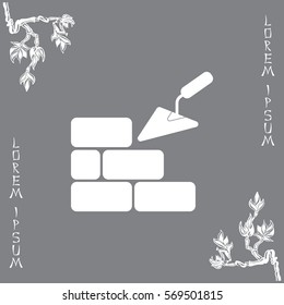 Vector icons brickwork and building trowel