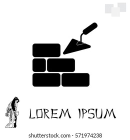 Vector icons brickwork and building trowel