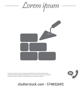 Vector icons brickwork and building trowel