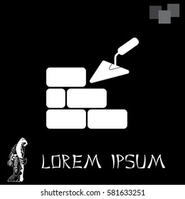 Vector icons brickwork and building trowel