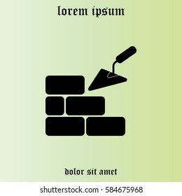 Vector icons brickwork and building trowel