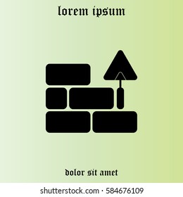 Vector icons brickwork and building trowel