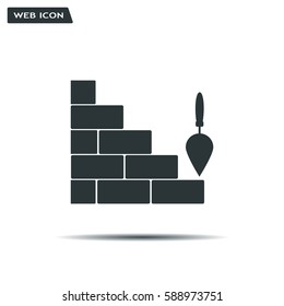 Vector icons brickwork and building trowel