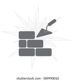 Vector icons brickwork and building trowel