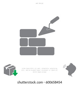 Vector icons brickwork and building trowel