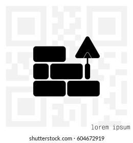 Vector icons brickwork and building trowel