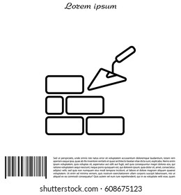 Vector icons brickwork and building trowel