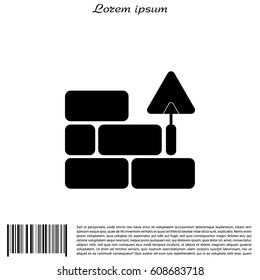 Vector icons brickwork and building trowel
