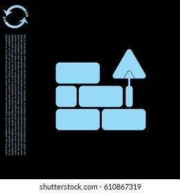 Vector icons brickwork and building trowel