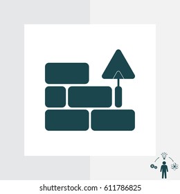 Vector icons brickwork and building trowel