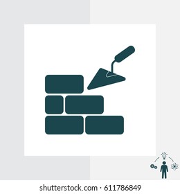Vector icons brickwork and building trowel