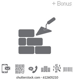 Vector icons brickwork and building trowel