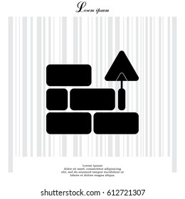 Vector icons brickwork and building trowel