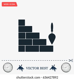 Vector icons brickwork and building trowel