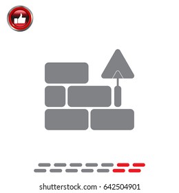 Vector icons brickwork and building trowel