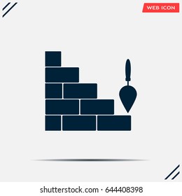 Vector icons brickwork and building trowel