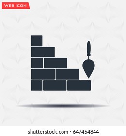 Vector icons brickwork and building trowel