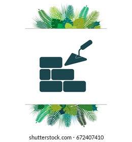 Vector icons brickwork and building trowel