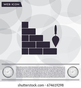 Vector icons brickwork and building trowel