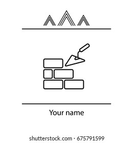 Vector icons brickwork and building trowel