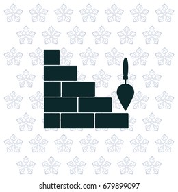 Vector icons brickwork and building trowel