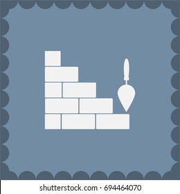 Vector icons brickwork and building trowel