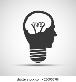 Vector icons bulb of a human head