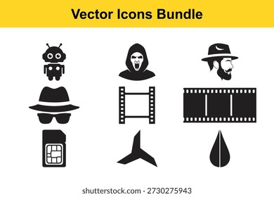 Vector icons bundle featuring silhouette graphics