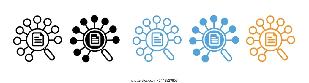 Vector Icons for Business Research and Data Aggregation from Diverse Information Sources