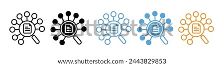 Vector Icons for Business Research and Data Aggregation from Diverse Information Sources