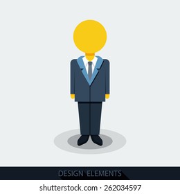 vector icons of businessman or manager in flat style