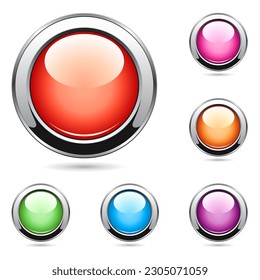 vector icons of buttons isolated on white background. website push button