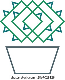 vector icons of cactuses in different colours, contoured lodo