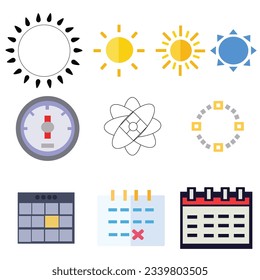 Vector icons, calendar, sun,icon, colour