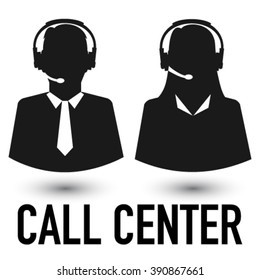 Vector icons call center men and women