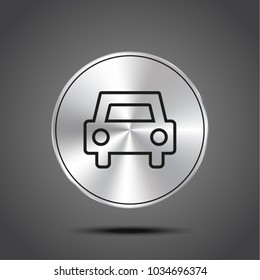 vector icons of car metallic isolated on dark background