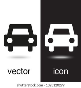 vector icons of car on black and white background