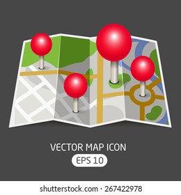 Vector icons cards and pins