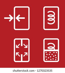 Vector icons of characteristics of the boiler isolated