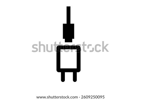 vector icons of chargers, adapters, and power plugs.