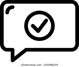 Vector Icons Chat Check Lineal Style. Pixel Perfect and Editable Stroke.	