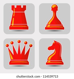 Vector icons with chess