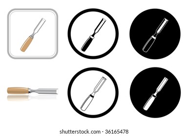 vector icons of chisel