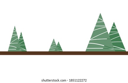 Vector icons of the Christmas pine trees