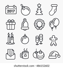 vector icons christmas set