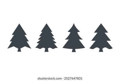 Iconos vectoriales de árboles de Navidad. Simple Pine Tree para Festiva y proyectos de Naturaleza