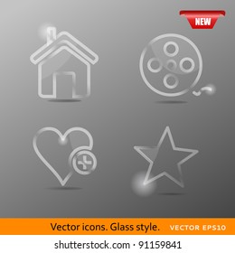 Vector icons. Classic gray style. Glossy web symbol set.
