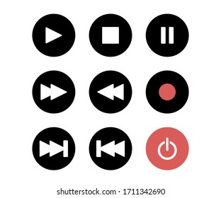 vector icons of classic playback controls